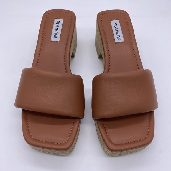 Steve Madden Chana Studded Wood Heel Sandals Size 9 Open Toe Clog Platform Slide - Picture 2 of 12